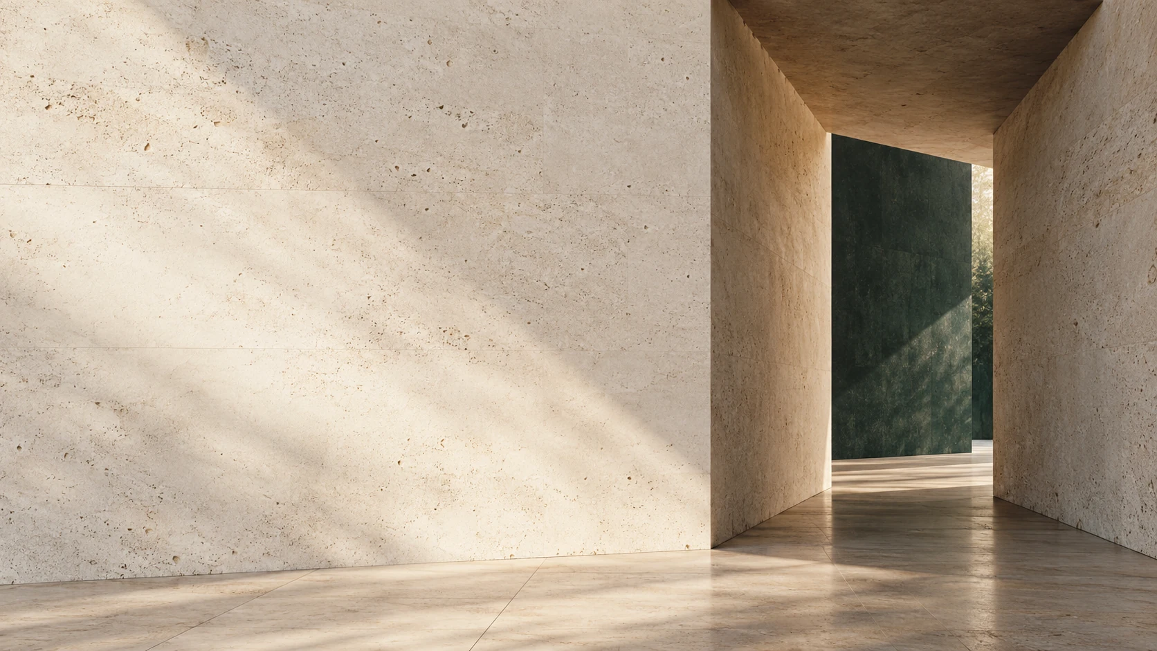 Conceptual limestone architecture and open passage